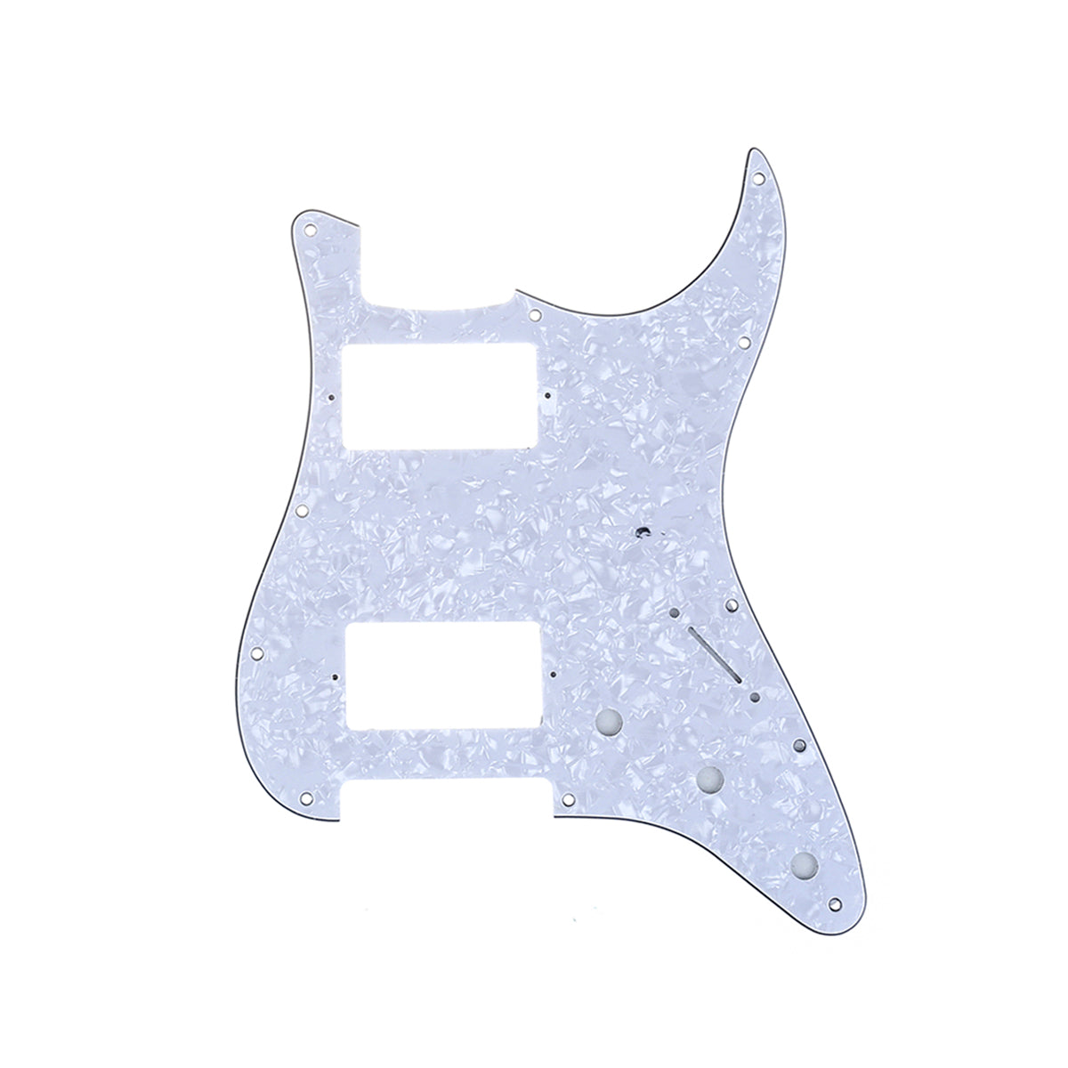 Musiclily Pro 11 Hole Guitar Strat Pickguard HH for American/Mexican Fender Standard Stratocaster Modern Style, 4Ply White Pearl