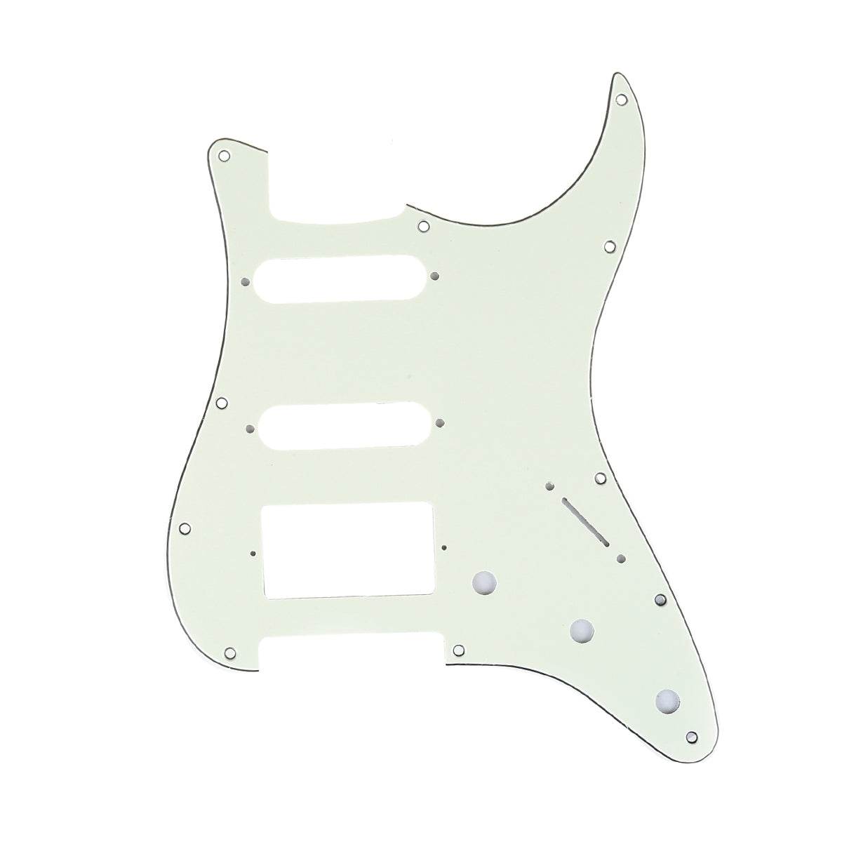 Musiclily Pro 11-Hole Modern Style Strat HSS Pickguard for American Stratocaster Guitar, 3Ply Ivory