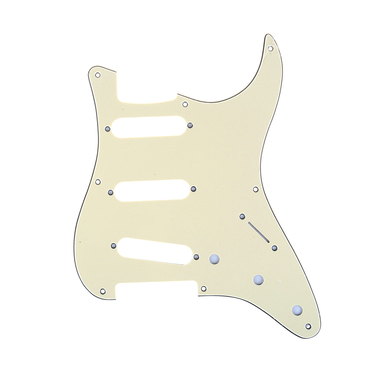 Musiclily Pro 8-Hole 50s 57 Vintage Style Strat SSS Guitar Pickguard for American Stratocaster, 3Ply Cream