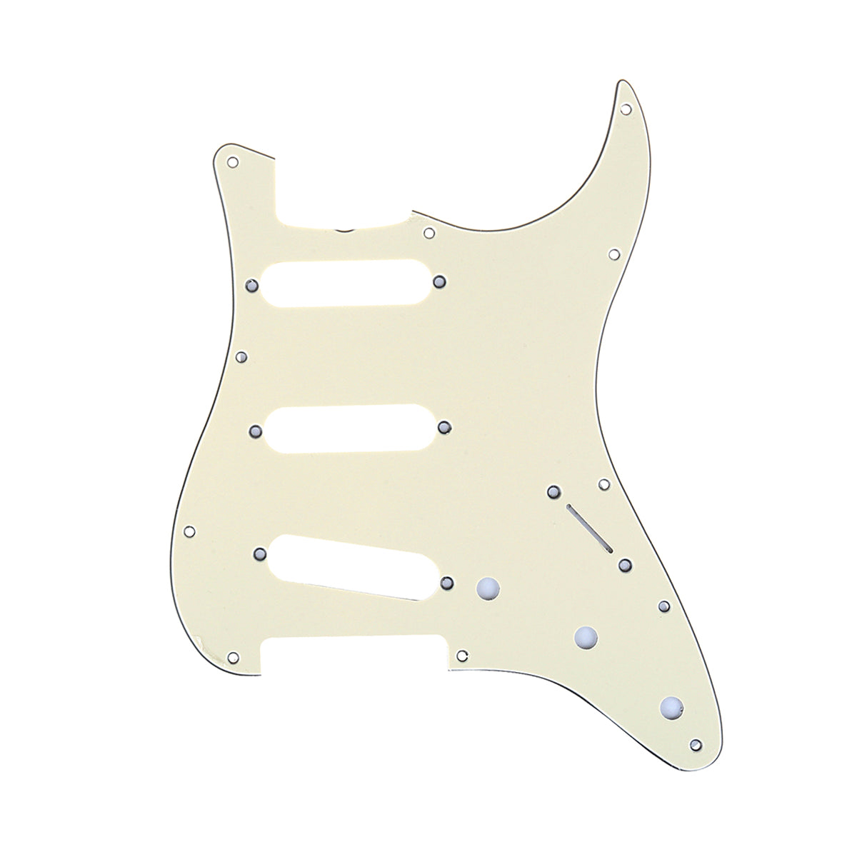 Musiclily Pro 11-Hole 62 Vintage Style SSS Strat Guitar Pickguard for American Stratocaster 62, 3Ply Cream