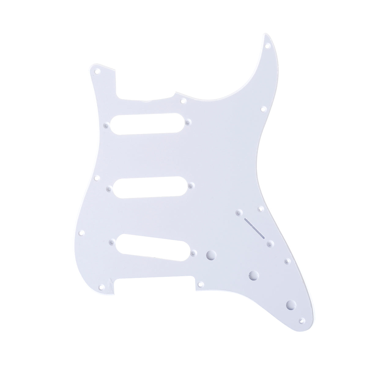Musiclily Pro 11-Hole 60s 64 Vintage Style Strat SSS Pickguard for American Stratocaster Guitar, 1Ply White