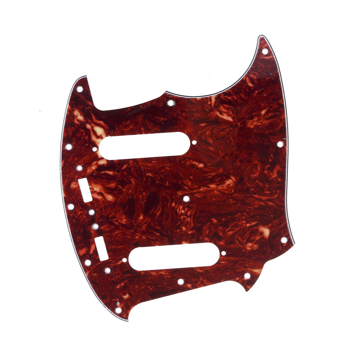 Musiclily Pro 11-Hole Guitar Pickguard for Fender American Mustang, 4Ply Vintage Tortoise