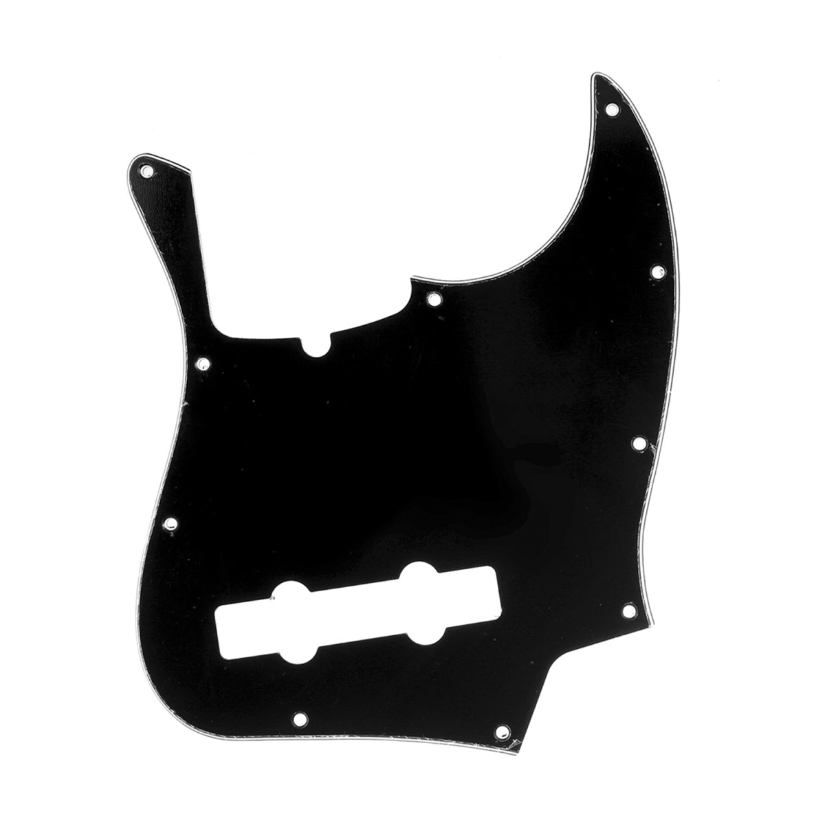 Musiclily Pro 10-Hole Contemporary J Bass Pickguard for Fender Jazz Bass American 5-String, 3Ply Black