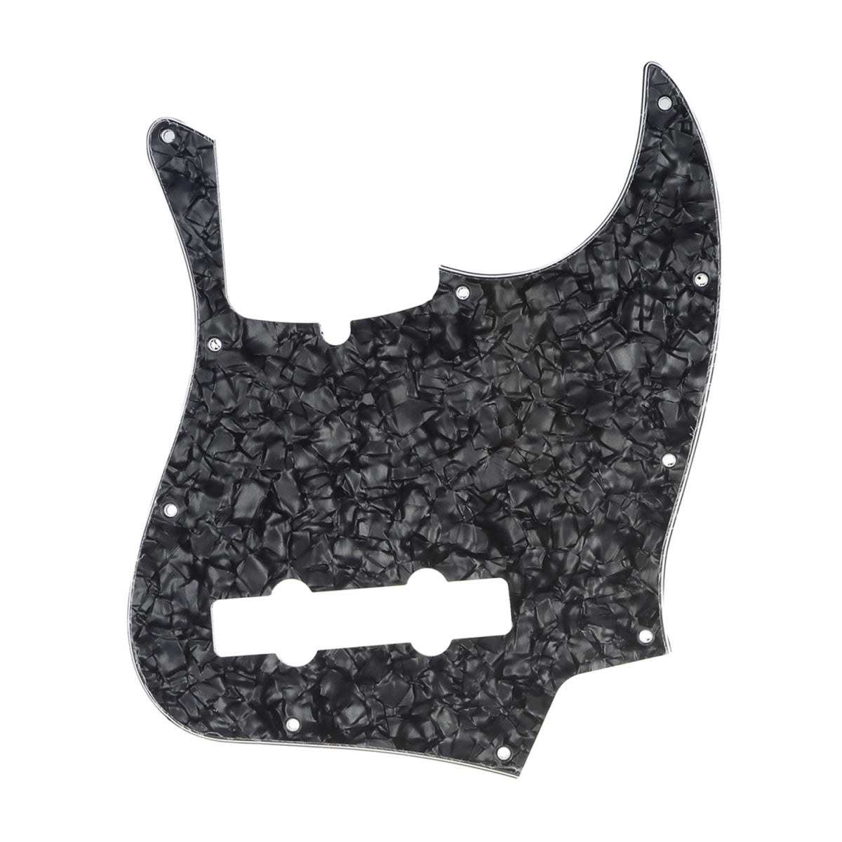 Musiclily Pro 10-Hole Contemporary J Bass Pickguard for Fender Jazz Bass American 5-String, 4Ply Black Pearl
