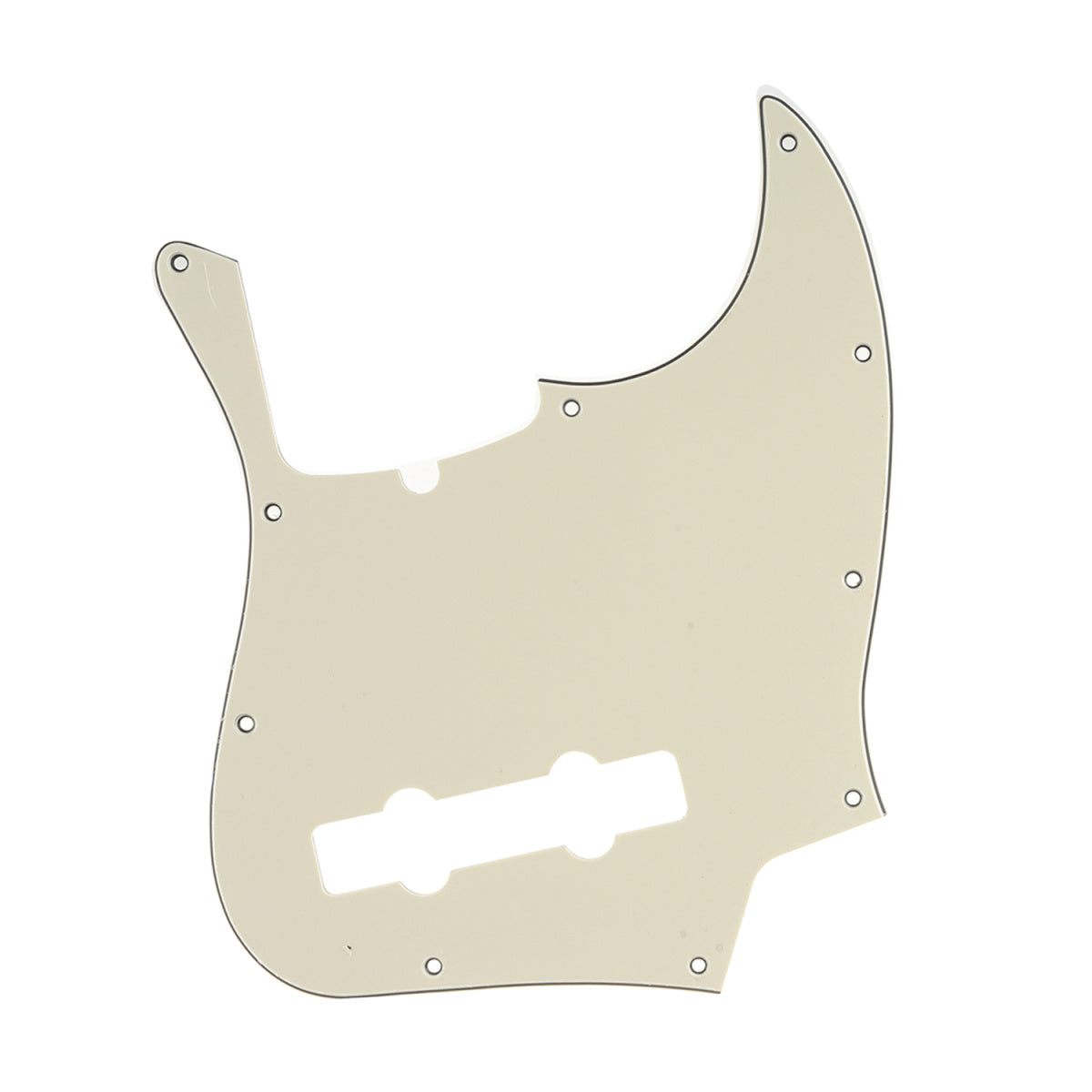 Musiclily Pro 10-Hole Contemporary J Bass Pickguard for Fender Jazz Bass American 5-String, 3Ply Cream