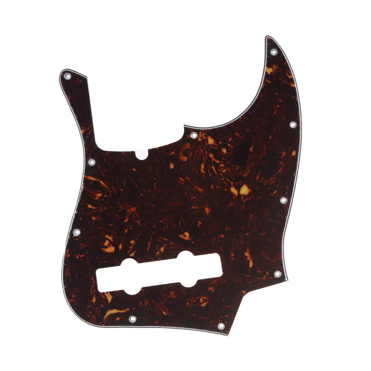 Musiclily Pro 10-Hole Contemporary J Bass Pickguard for Fender Jazz Bass American 5-String, 4Ply Tortoise Shell