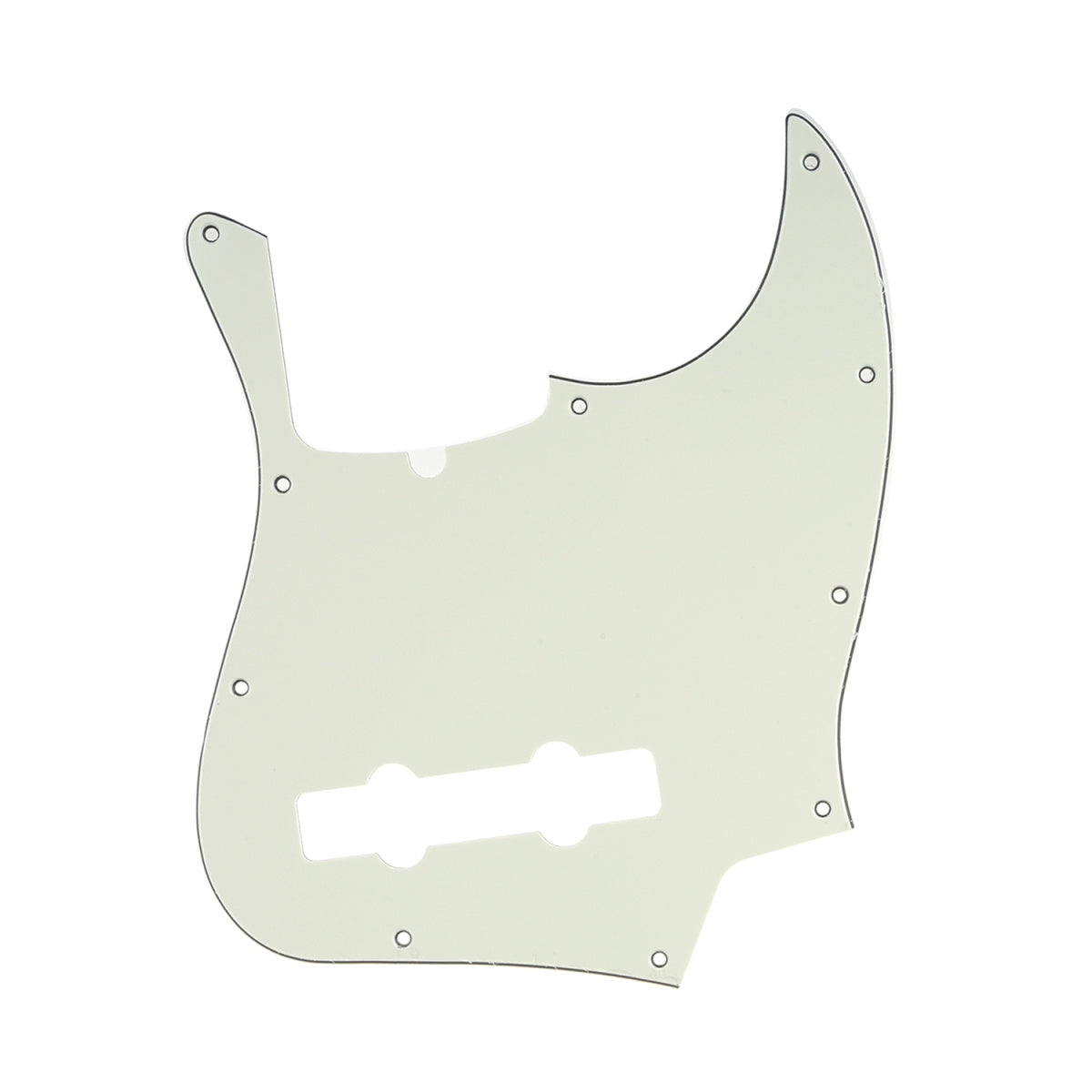 Musiclily Pro 10-Hole Contemporary J Bass Pickguard for Fender Jazz Bass American 5-String, 3Ply Ivory