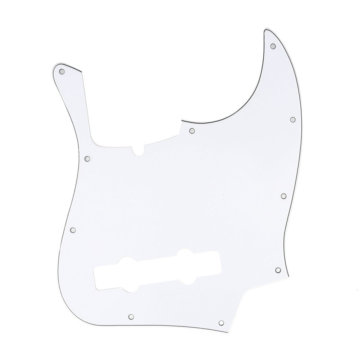 Musiclily Pro 10-Hole Contemporary J Bass Pickguard for Fender Jazz Bass American 5-String, 3Ply White