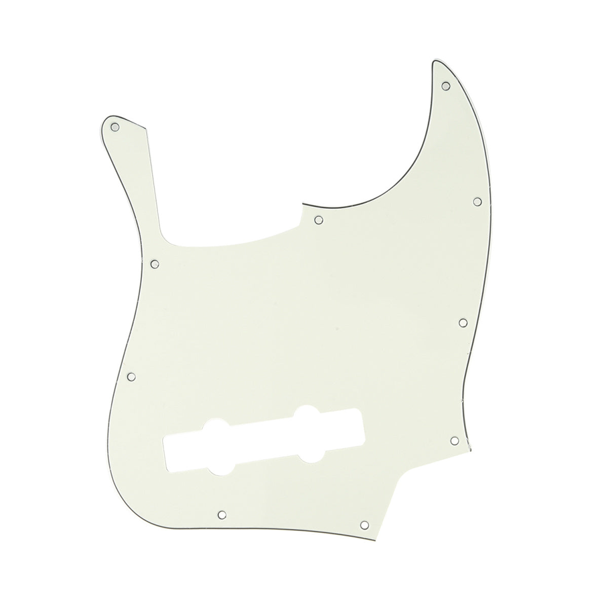 Musiclily Pro 10-Hole Contemporary J Bass Pickguard for Fender Jazz Bass Mexican 5-String, 3Ply Ivory