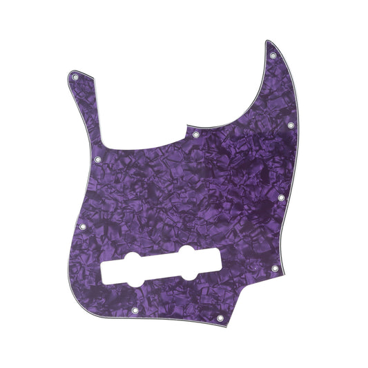 Musiclily Pro 10-Hole Contemporary J Bass Pickguard for Fender Jazz Bass Mexican 5-String, 4Ply Purple Pearl