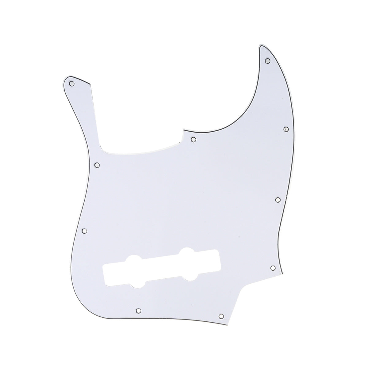 Musiclily Pro 10-Hole Contemporary J Bass Pickguard for Fender Jazz Bass Mexican 5-String, 3Ply White