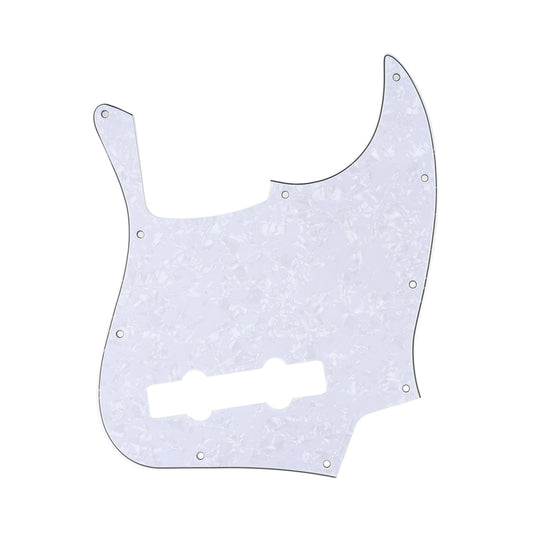 Musiclily Pro 10-Hole Contemporary J Bass Pickguard for Fender Jazz Bass Mexican 5-String, 4Ply White Pearl