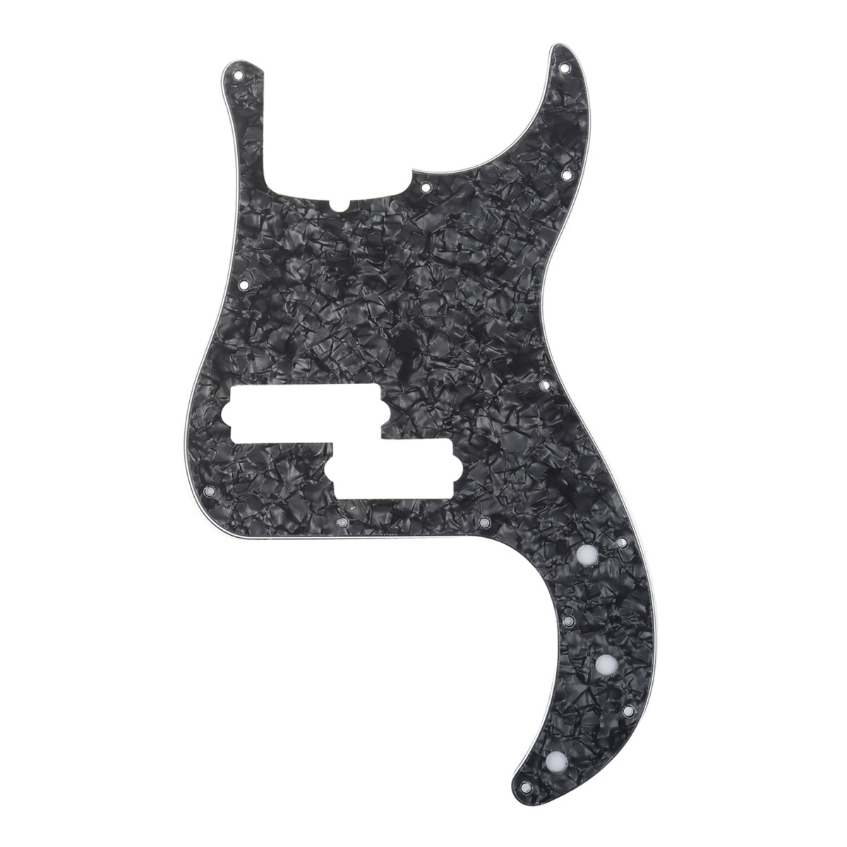 Musiclily Pro 13-Hole Contemporary P Bass Pickguard for Fender Precision Bass American 5-String, 4Ply Black Pearl