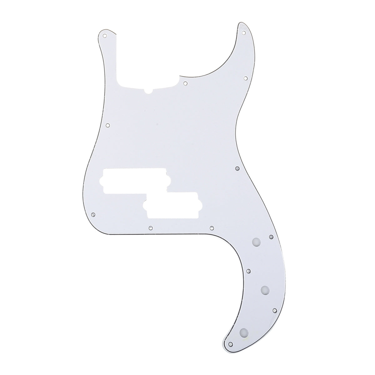 Musiclily Pro 13-Hole Contemporary P Bass Pickguard for Fender Precision Bass American 5-String, 3Ply White