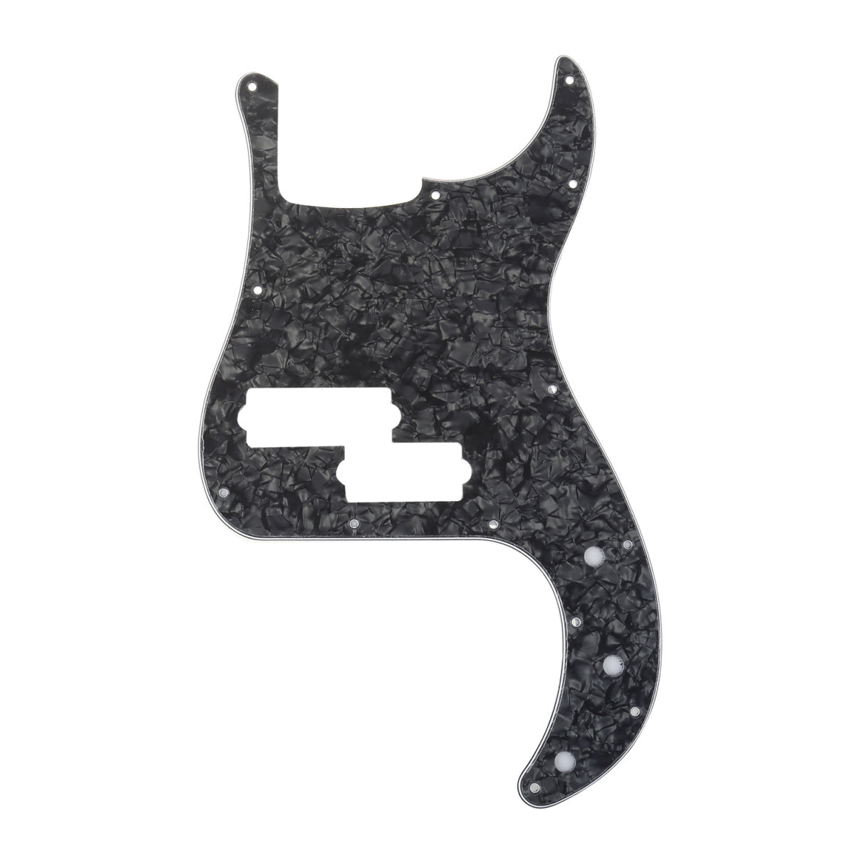 Musiclily Pro 13-Hole Contemporary P Bass Pickguard for Fender Precision Bass Mexican 5-String, 4Ply Black Pearl