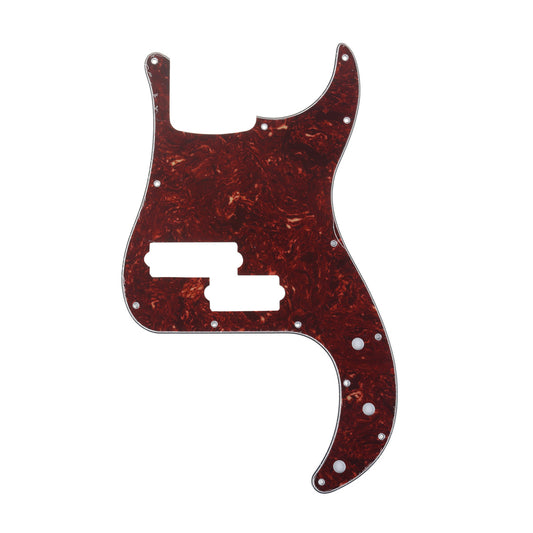 Musiclily Pro 13-Hole Contemporary P Bass Pickguard for Fender Precision Bass Mexican 5-String, 4Ply Vintage Tortoise