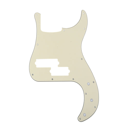 Musiclily Pro 13-Hole Contemporary P Bass Pickguard for Fender Precision Bass Mexican 5-String, 3Ply Cream