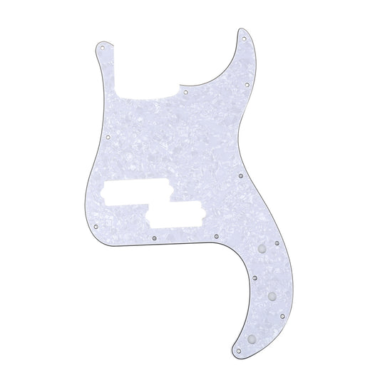 Musiclily Pro 13-Hole Contemporary P Bass Pickguard for Fender Precision Bass Mexican 5-String, 4Ply White Pearl