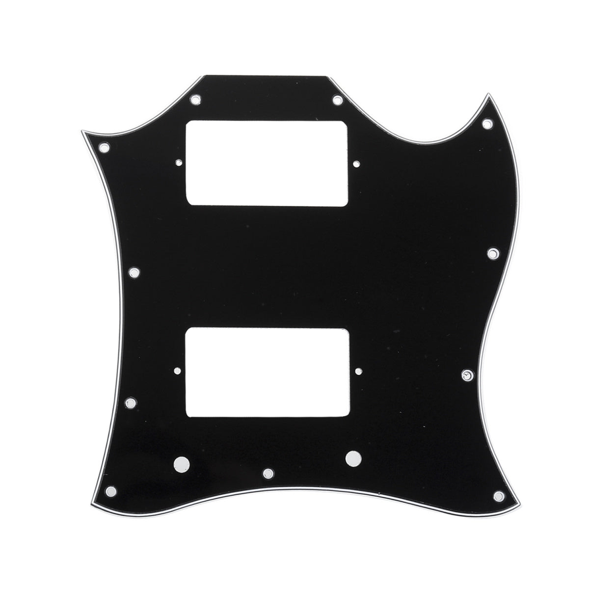 Musiclily Pro 11-Hole Large Full Face Guitar Pickguard for Gibson American SG, 3Ply Black