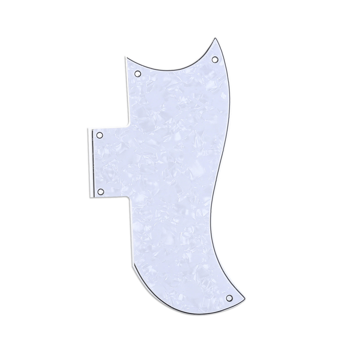 Musiclily Pro 5-Hole Small Half Face Guitar Pickguard for Gibson American SG, 4Ply White Pearl
