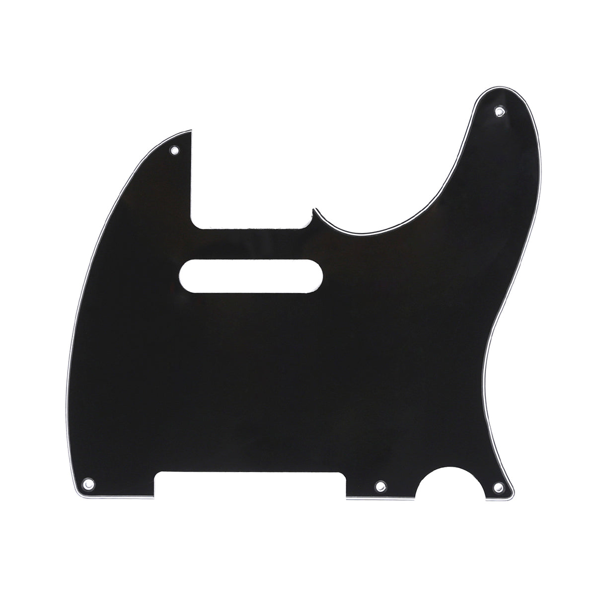 Musiclily 5 Hole Vintage Tele Pickguard for Fender American/Mexican Made Standard Telecaster Style Electric Guitar, 3Ply Black
