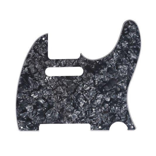 Musiclily 5 Hole Vintage Tele Pickguard for Fender American/Mexican Made Standard Telecaster Style Electric Guitar, 4Ply Black Pearl
