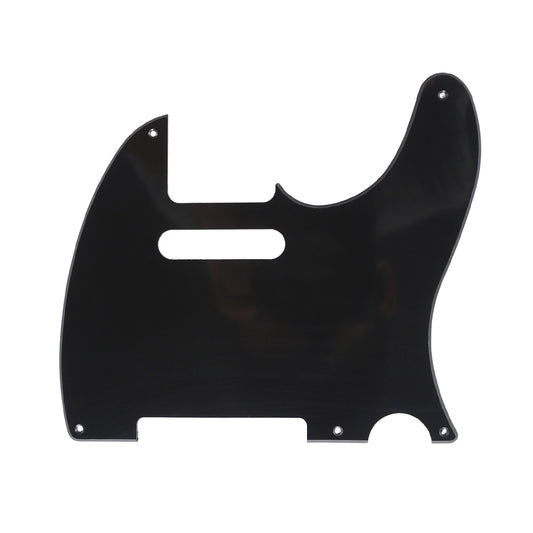 Musiclily 5 Hole Vintage Tele Pickguard for Fender American/Mexican Made Standard Telecaster Style Electric Guitar, 1Ply Black