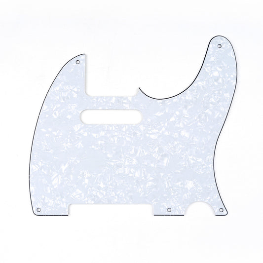 Musiclily 5 Hole Vintage Tele Pickguard for Fender American/Mexican Made Standard Telecaster Style Electric Guitar, 4Ply White Pearl