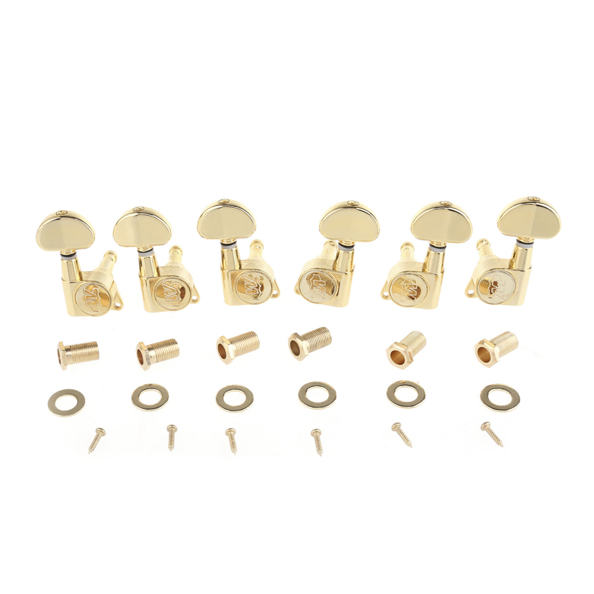Wilkinson 3R3L E-Z-LOK Guitar Tuners Machine Heads Tuning Pegs Keys Set for Electric or Acoustic Guitar, Gold