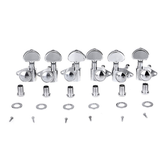 Wilkinson 3L3R Roto Style Sealed Guitar Tuners Machine Heads Tuning Pegs Keys Set for Gibson or Epiphone Les Paul, Chrome