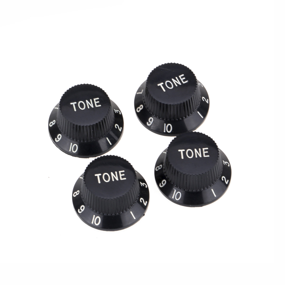 Musiclily Pro Imperial Inch Size Tone Control Knobs for USA Made Strat Style Electric Guitar, Black (Set of 4)
