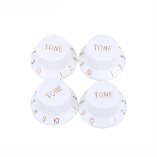 Musiclily Pro Imperial Inch Size Tone Control Knobs for USA Made Strat Style Electric Guitar, White (Set of 4)