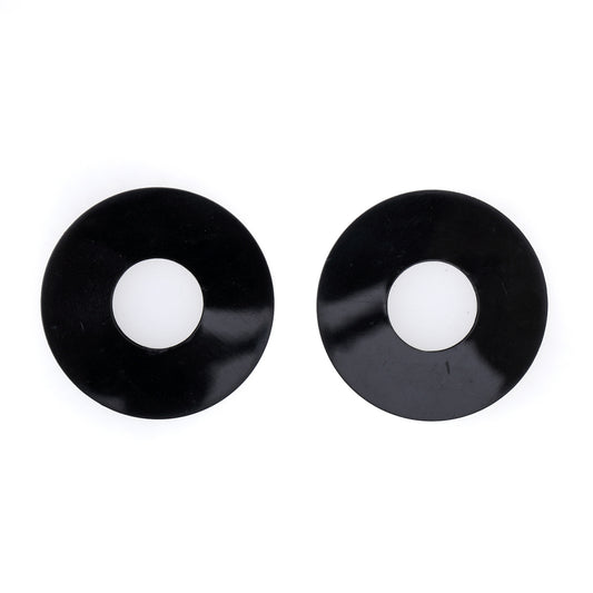Musiclily Pro No-Word Guitar Toggle Switch Plate LP Washer Rhythm Treble Ring, Black(Set of 2)