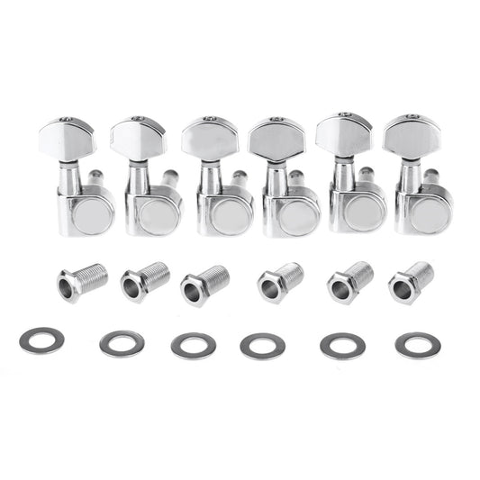 Musiclily Pro 6-in-line Single Pin Guitar Tuners Machine Heads Tuning Pegs Keys Set for Squier Affinity Tele Guitar, Chrome