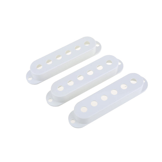 Musiclily Pro Plastic Guitar Single Coil Pickup Covers for USA/Mexico Strat, White (Set of 3)